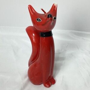 Vintage Red Fox Shaped Candle Made In Japan Sticker